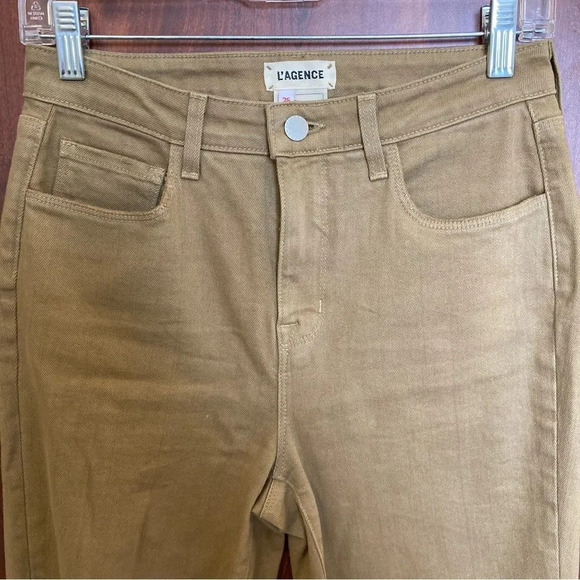 L'AGENCE High Line High Rise Skinny Destroyed Jeans in Sahara Size 26 - Picture 4 of 9